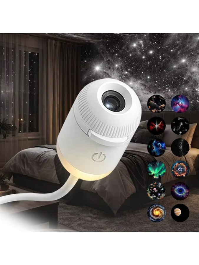 APWIKOGER Galaxy-Projektionslicht in Weiß: LED-Nebel-Deckenleuchte für Sternenhimmel-Ambiente im Schlafzimmer - Bild 4
