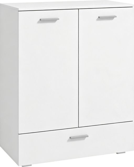 HOMCOM Sideboard Aufbewahrungsschrank mit verstellbarem Regal und Schublade mit Soft-Close-Funktion, Weiß, B/T/H: 80 x 42 x 100 cm - Bild 1