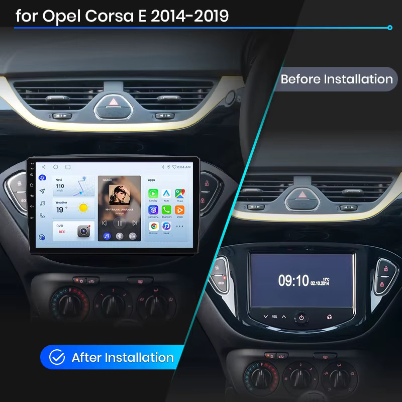 Junsun Wireless CarPlay und Android Auto Autoradio für Opel Corsa E 2014-2019 mit GPS, WiFi, Bluetooth und IPS-Touchscreen in Schwarz - Bild 2