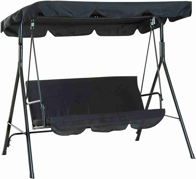 CosyHome Wasserdichter Schaukel Sitzbezug aus Polyester in Schwarz und Beige - Bild 1