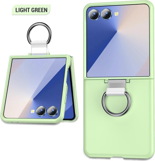 Stoßfeste Samsung Galaxy Z Flip 7 6 5 4 3 5G Handyhülle mit Ringhalter in Grün - Bild 1