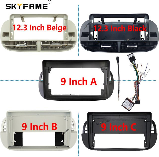 SKYFAME Auto-Rahmenadapter mit Canbus Box DDCoder für Android Radio in den Größen 9, 12.3 und 10.33 Zoll für Fiat 500 - Bild 1