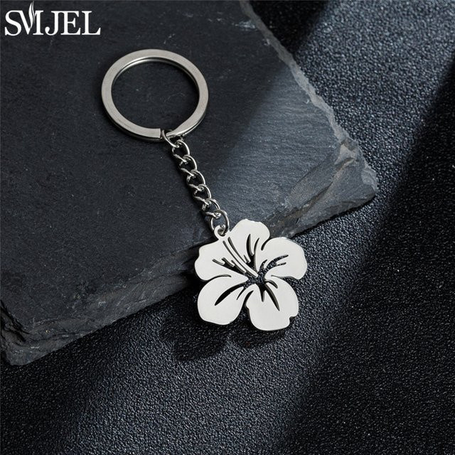 SMJEL Schlüsselanhänger Lilienblüten, Edelstahl, Silber, Damen - Bild 1
