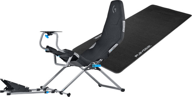Playseat Challenge X Logitech G Edition Gaming Chair mit Bodenschutzmatte in Schwarz und Grau aus Kunstleder und Metall - Bild 1