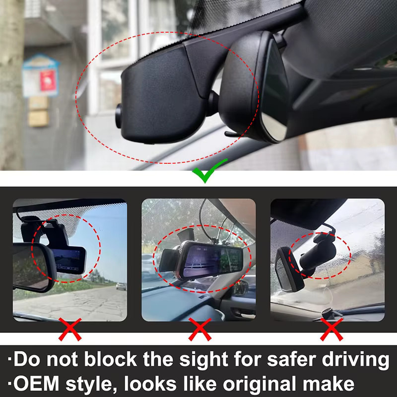 GRECOREAL 4K Dashcam Dual-Dashcam Set mit WiFi für vorne und hinten in Schwarz, kompatibel mit Audi E-Tron und Etron GT 50 55 - Bild 2