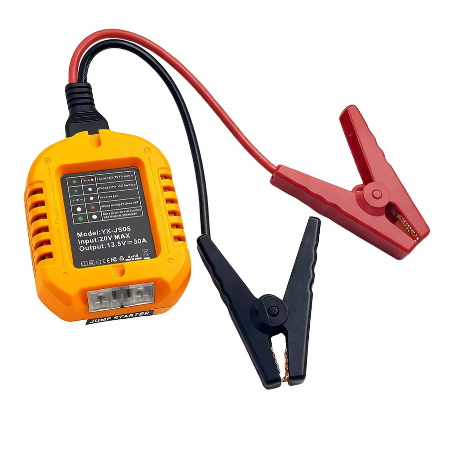 DeWalt Auto Starthilfe Adapter für 18V Lithium-Batterien in Gelb mit Clip für Notstrom und Booster-Funktion - Bild 2
