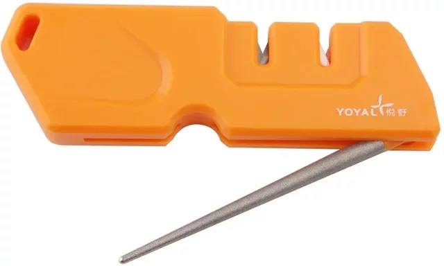 Yoyal Tragbarer Messerschärfer aus Edelstahl in Orange für Klappmesser und Taschenmesser - Bild 1
