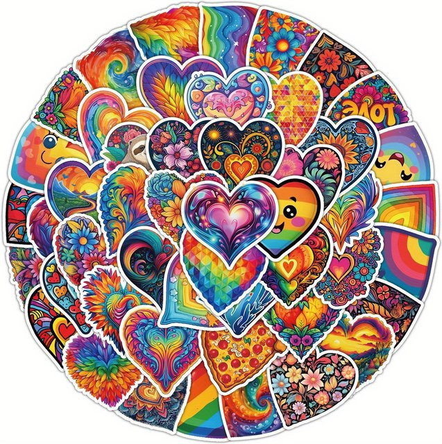 GOGOTU Valentinstag-Graffiti-Aufkleber, Sticker, 50 Stück, multicolour - Bild 1