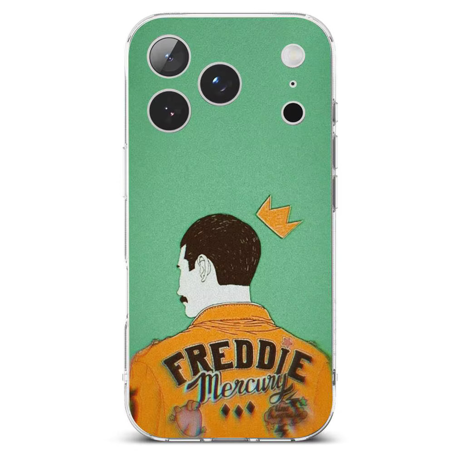 Transparente Handyhülle mit Freddie Mercury Queen Band Motiv für dein iPhone (Modelle: 17 16 15 14 13 12 11 Pro Max Plus Mini) - Bild 4