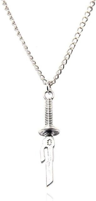 SONGCHANGSCHMUCK Halskette, Schwert Speer Anhänger, Edelstahl, Weiß, Unisex - Bild 1