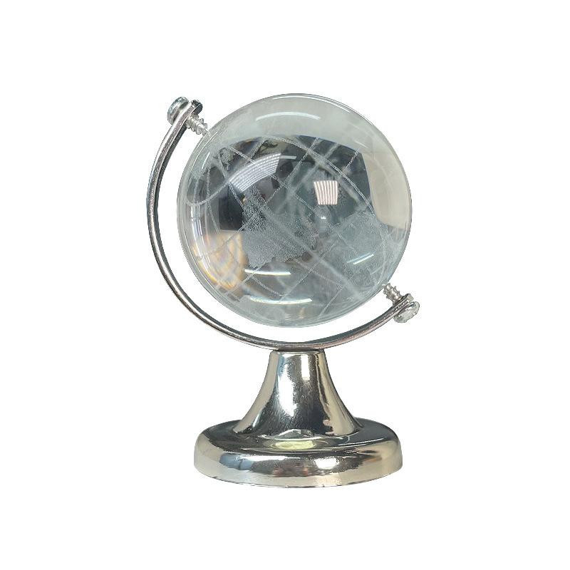 Mini Kristall Globus aus transparentem Glas als dekoratives Ornament für Büro und Wohnkultur - Bild 3