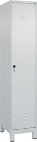 C+P Spind Classic PLUS Garderobenschrank mit 1 Abteil und Füßen, Farbe Grau, H x B x T: 195 x 40 x 50 cm - Bild 1