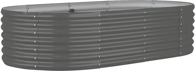 vidaXL Hochbeet aus verzinktem Stahl in Grau, B/T/H: 152 x 80 x 36 cm - Bild 1