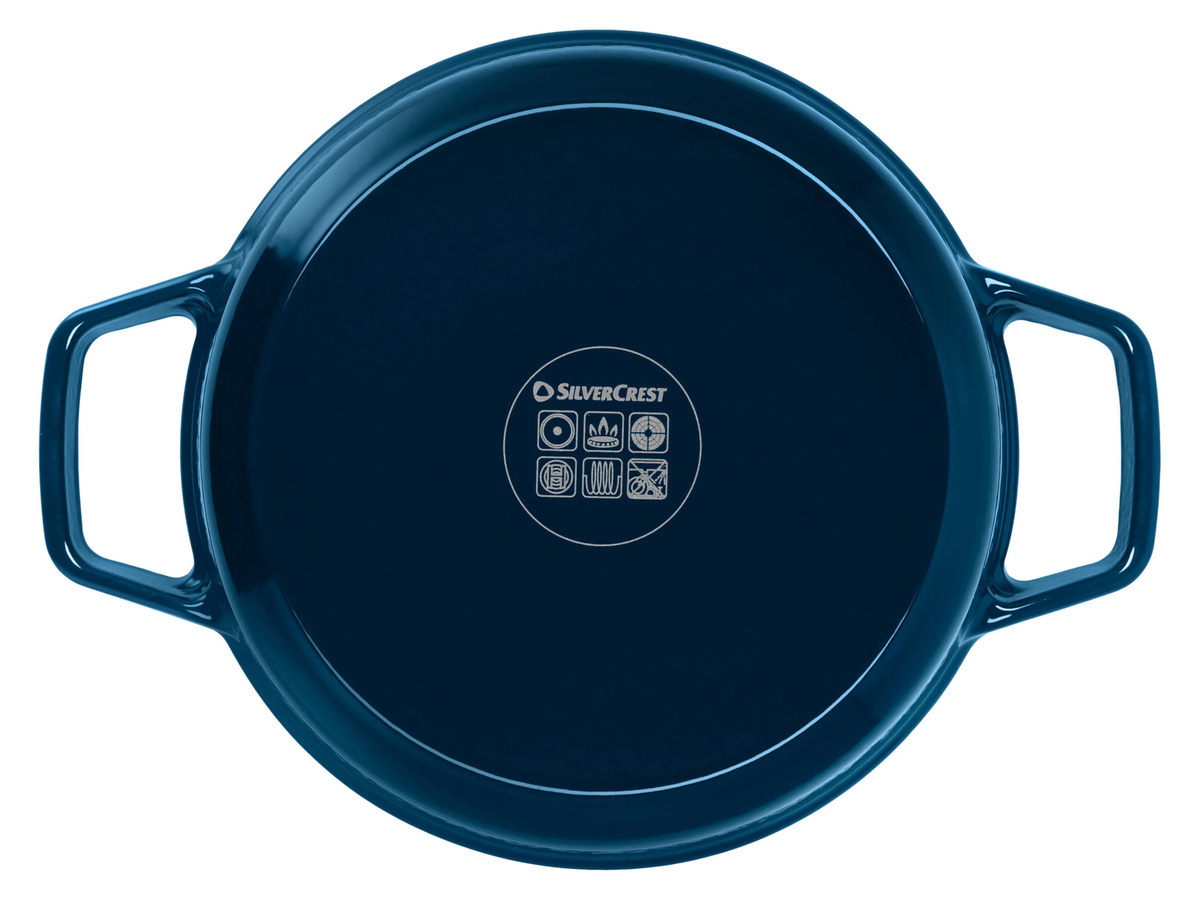 SILVERCREST Premium-Gusseisentopf-Set aus emailliertem Gusseisen mit Deckel, Dunkelblau, 1,9 l / 2,9 l / 4,2 l - Bild 2