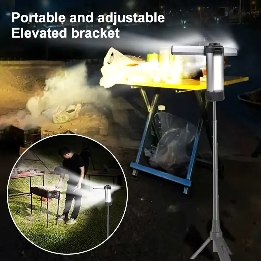 JIASHUAIXIN Tragbare 30 W XHP50 COB-LED-Taschenlampe mit Powerbank, 6000 mAh, IPX4 wasserdicht, USB-C, 270 Grad Magnet-Arbeitslicht in Schwarz - Bild 6
