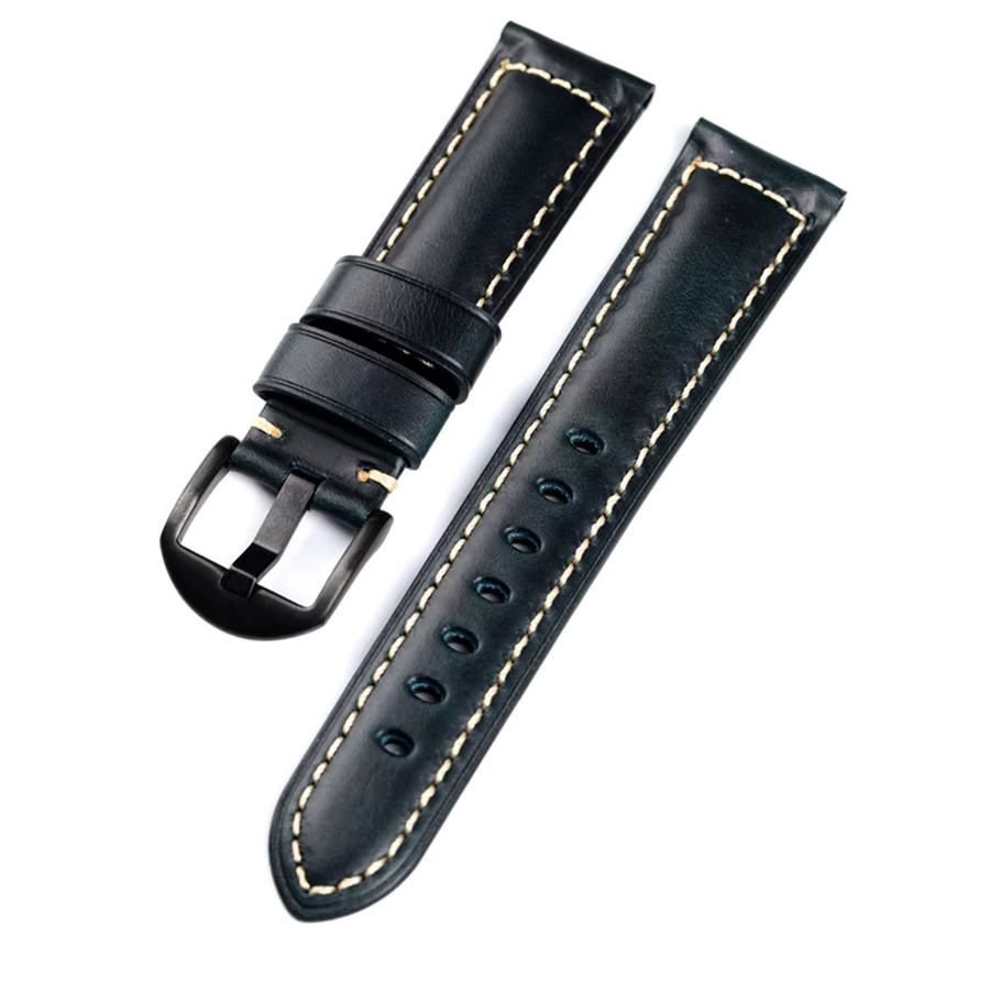 Raystray Uhrenarmband Ölwachsleder, Schwarz, Herren, Vintage - Bild 2