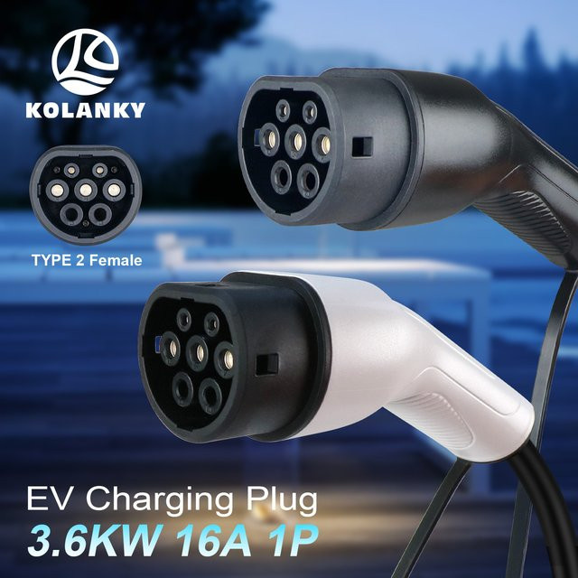 Kolanky EV-Ladestecker in Schwarz als Ersatz-Ladegerät für Elektrofahrzeuge mit 16 A, 3,6 kW bis 22 kW - Bild 1