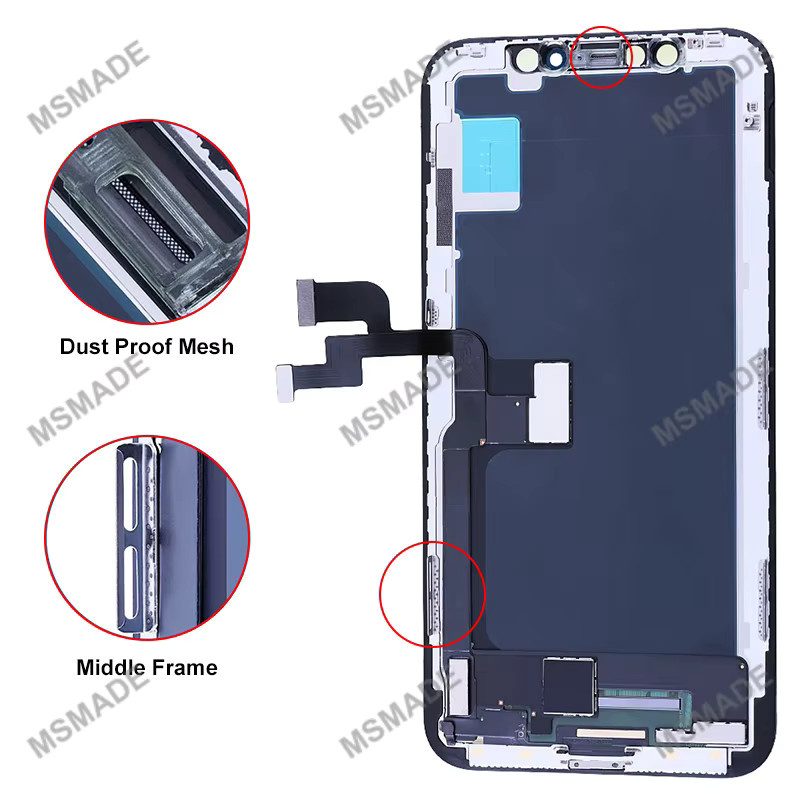 MSMADE OLED Display für iPhone 12 Pro Max, 13 Pro Max, 14 Plus, 13 Mini, 12 Mini und 15 in Schwarz mit 3D Touchscreen Digitizer - Bild 2