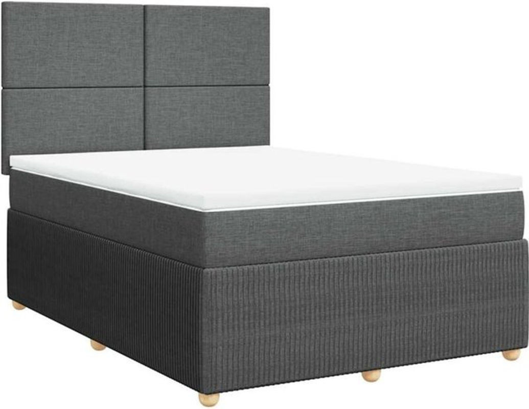vidaxl Boxspringbett mit Matratze in Dunkelgrau aus Stoff B/T/H: 160 x 200 x 140,5 cm - Bild 1