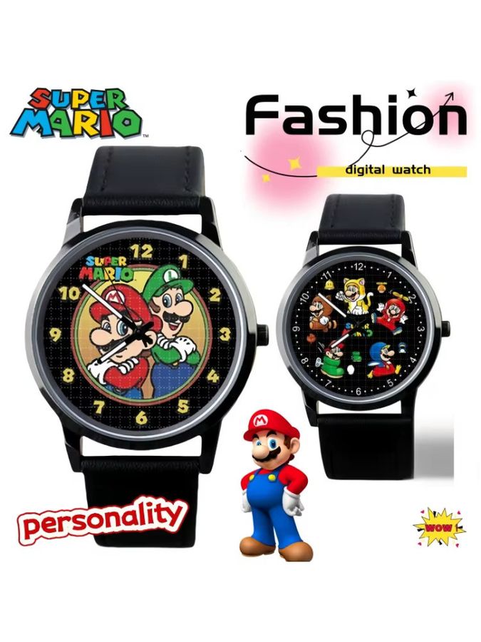 Bandai Super Mario Digitaluhr für Jungen und Mädchen mit wasserdichtem Design und rundem Gehäuse - Bild 2