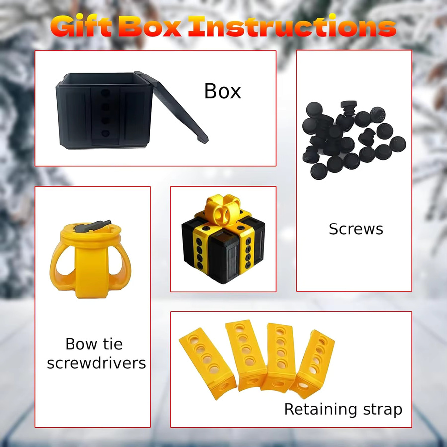 Schmankerl Scherzartikel Geschenkbox mit Schrauben in Schwarz aus Kunststoff - Bild 4