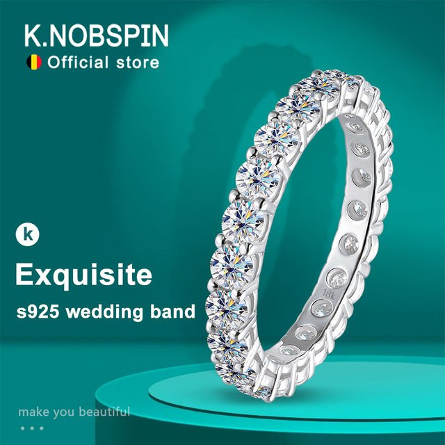 KNOBSPIN Moissanit-Ring, 925 Silber, Weiß, Unisex - Bild 1