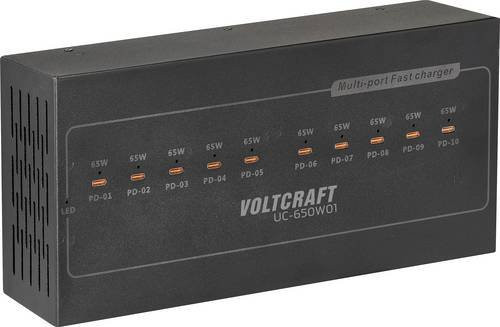 Voltcraft UC-650W01 USB Ladestation 650W mit USB-C und USB Power Delivery in Schwarz - Bild 1