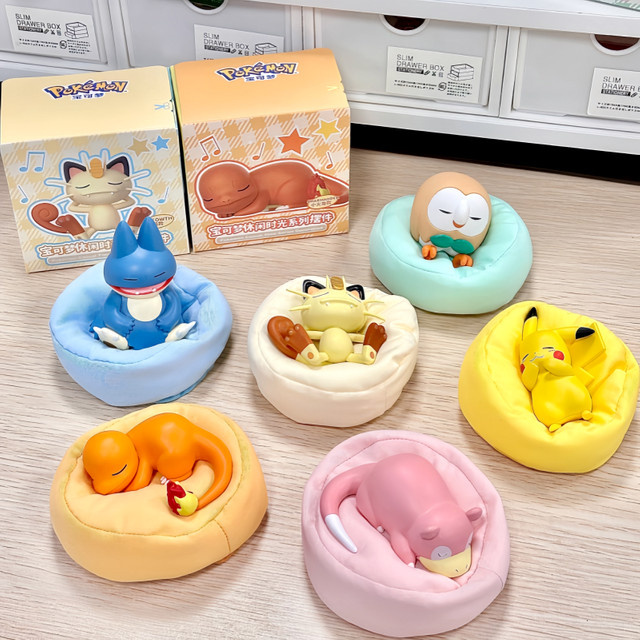 Bandai Pokémon Pikachu, Slowpoke, Rowlet, Meowth, Glumanda, Anime-Figuren, Kunststoff - Bild 1