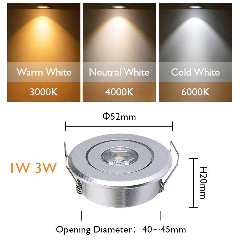 10er Set Cosy Homes LED Mini Downlights 3W Einbaustrahler Dimmbar in Weiß, Schwarz oder Silber mit Natural White 4000K - Bild 3