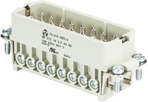 Wieland Electric Steckereinsatz 73.310.1653.3, 16-polig, Weiß, 10 Stück - Bild 1