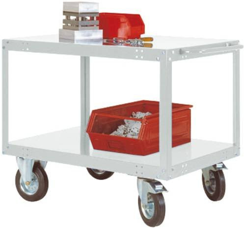 Manuflex Tischwagen TT1093.7035 aus Stahl in Lichtgrau, B/T/H: 150 x 80 x 85 cm - Bild 1