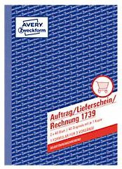 Avery Zweckform Auftrag Lieferschein Rechnung Formular 1739 in A5, Weiß und Gelb - Bild 1