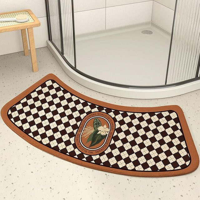 Yiran Furniture Badezimmer Fußmatte mit floralem Design, blau und mehrfarbig, saugfähig und rutschfest, B/T: 80 x 40 cm - Bild 1