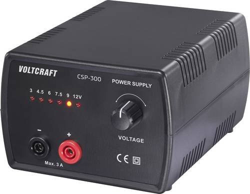 VOLTCRAFT CSP-300 Labornetzgerät mit einstellbarer Gleichspannung von 3 V bis 12 V und maximal 3 A (36 W) für Netz- und Akkubetrieb - Bild 1