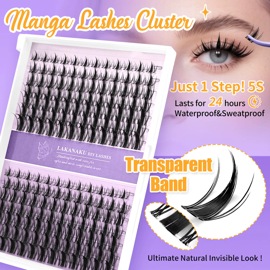 LAKANAKU Manga Lash Wimpern-Set, Unisex, Natürlich - Bild 4