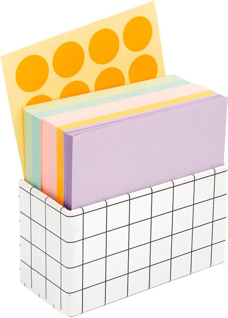 Rico Design Paper Poetry Notizzettel-Box aus Papier in Grün, Orange und Lila - Bild 1