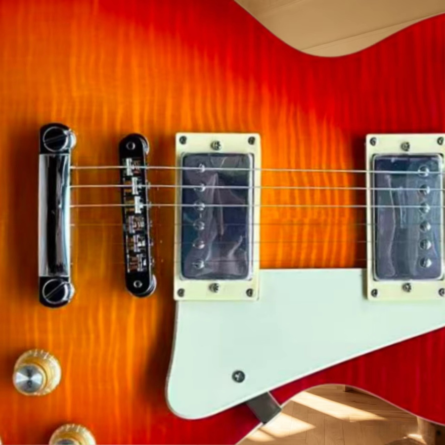OUCEY E-Gitarre in Kirschrot mit HH-Tonabnehmern und Palisanderhals - Bild 3