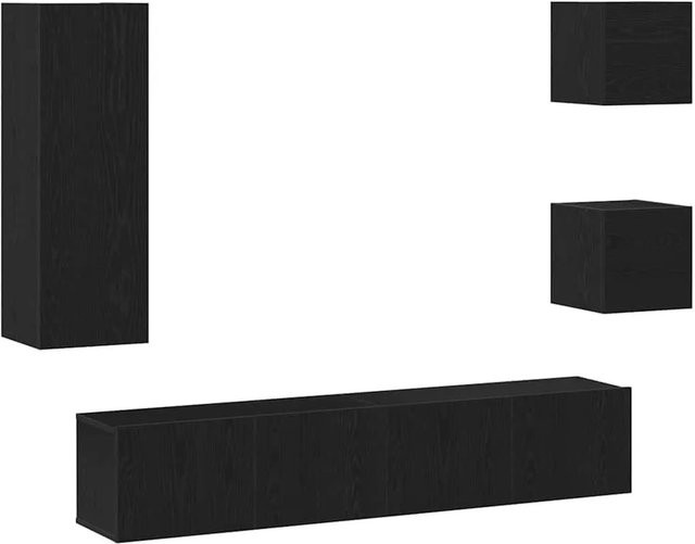 vidaXL TV-Schrankset 5-teilig modern Schwarz, B/T/H: 160 x 30 x 30,5 cm - Bild 1
