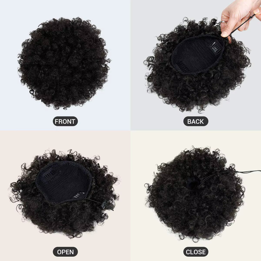 Synthetische Afro Puff Extensions, lockig, 10 Zoll, Damen - Bild 4