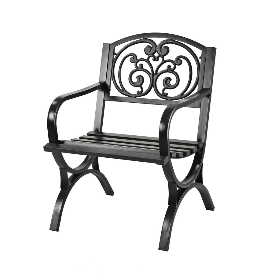Relaxdays Gartenstuhl aus Metall in Schwarz im Vintage-Look mit Armlehnen, H x B x T: 85,5 x 60 x 56 cm - Bild 2