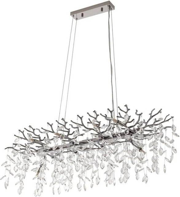 Lucande Pendelleuchte Bellora 10041719 Modern aus Chrom und Kristallglas, 10-flammig, G9, Silber/Transparent - Bild 1