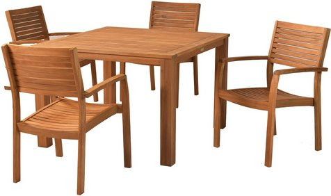 MERXX Gartenmöbel-Diningset Batavia aus Akazienholz, 5-teilig, braun, Tisch B/T: 110 x 110 cm, Höhe: 88 cm - Bild 1