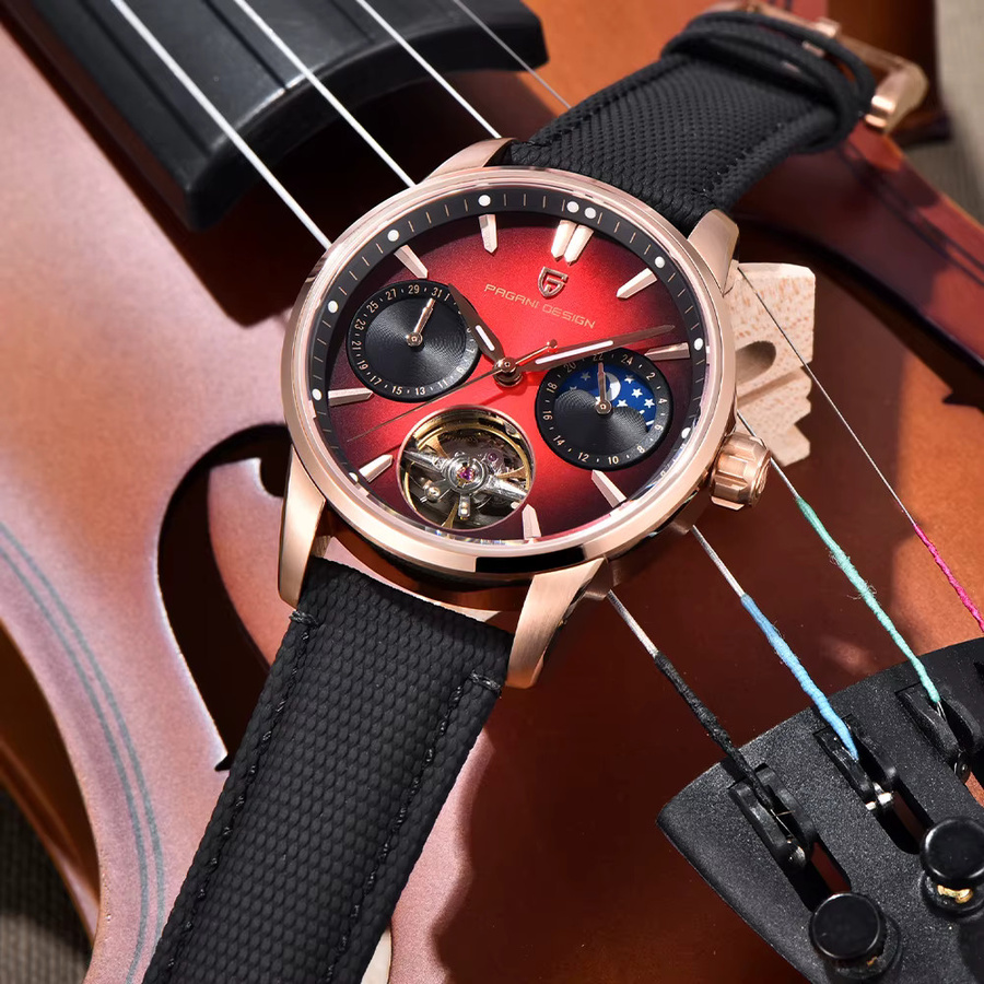 Pagani Design Armbanduhr, Automatik, Edelstahl, 41 mm, Mondphase, Herren - Bild 2