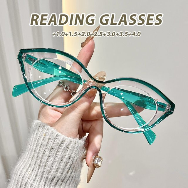 Oyalie Lesebrille Cat-Eye, Vollrand, transparent, Kunststoff - Bild 1