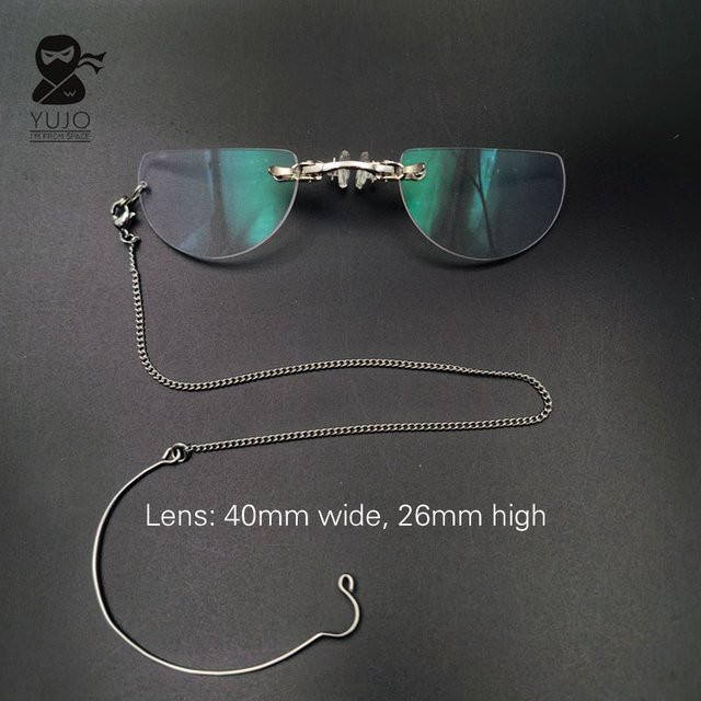 YUJO Lesebrille, Halbrand, Rund, Horn, Silberne - Bild 1