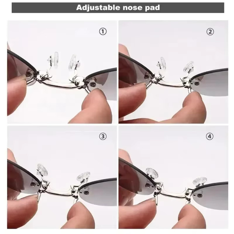 Matrix Morpheus Clip-On-Nasenbrillen, rund, randlos, Herren, grau, Metall - Bild 5