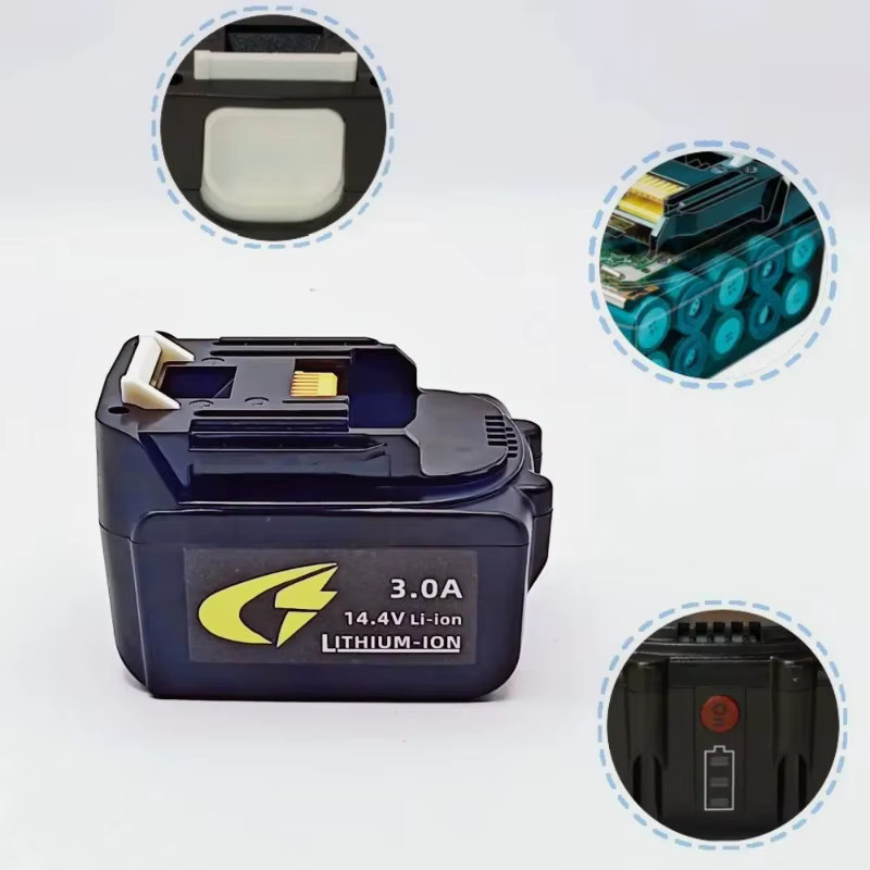 Makita Li-Ion Akku 14,4 V 3,0 Ah Schwarz, kompatibel mit BL1430 BL1415 BL1440 192826-5 Modellen für Elektrowerkzeuge P108 - Bild 3