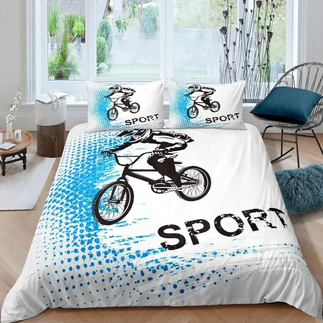 Bettwäscheset JMG Household Supplies aus Mikrofaser mit Fahrrad-Batikmuster, 2-teilig, King Size, B/H: 210 x 210 cm, Mehrfarbig - Bild 1