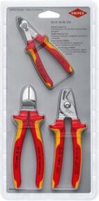Knipex Super-Knirps Elektro-Schneidset 00 31 30 BK V02 in Schwarz-Rot aus Chrom-Vanadium-Stahl - Bild 1