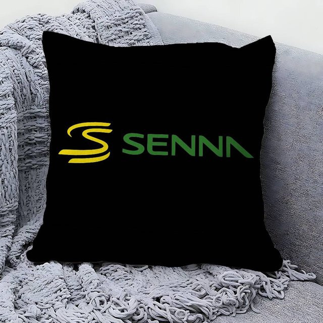 Potdemiel Kissenbezug mit Ayrton Senna Logo in Schwarz aus Polyester - Bild 1
